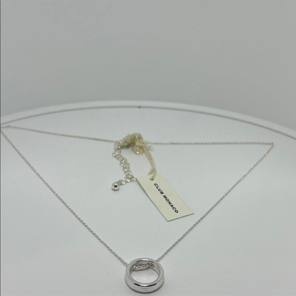 Club Monaco Silver-Tone Circle Pendant Necklace